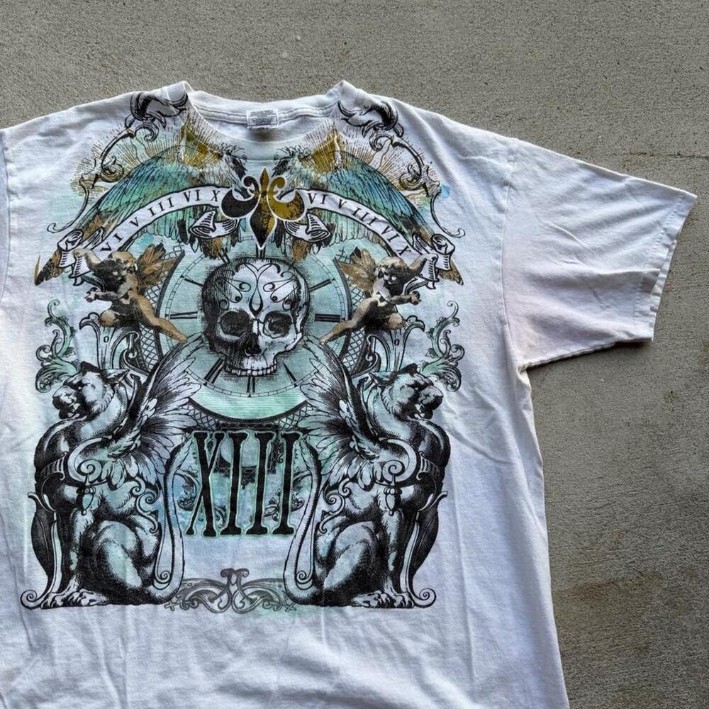 Y2K skull grunge alt tee shirt mens XL